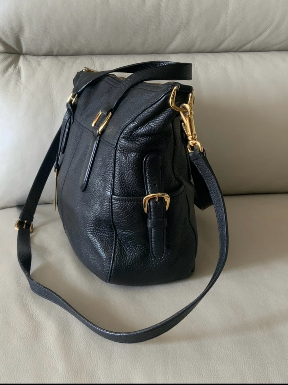 Lauren Ralph Lauren Large Pebble Leather Satchel Bag - Picture 4 of 10